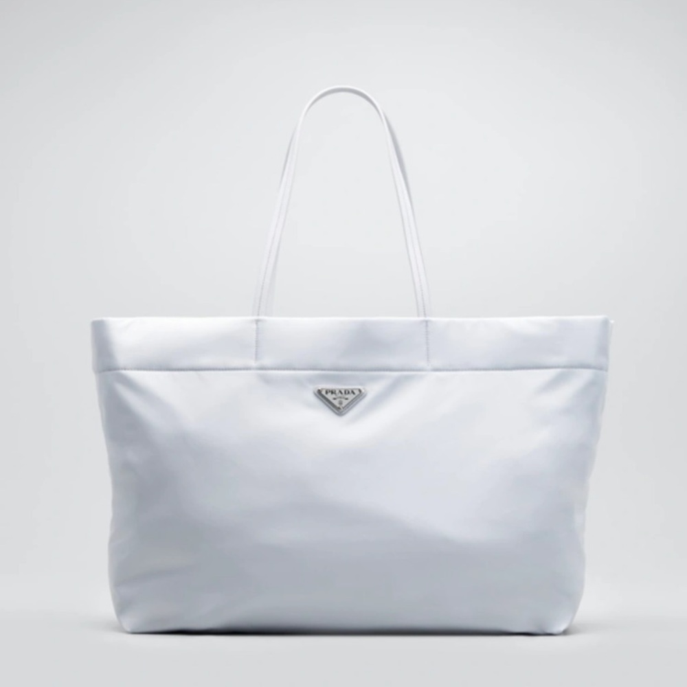 PRADA Vela Large Recycled Nylon Tote Bag In Fiordaliso